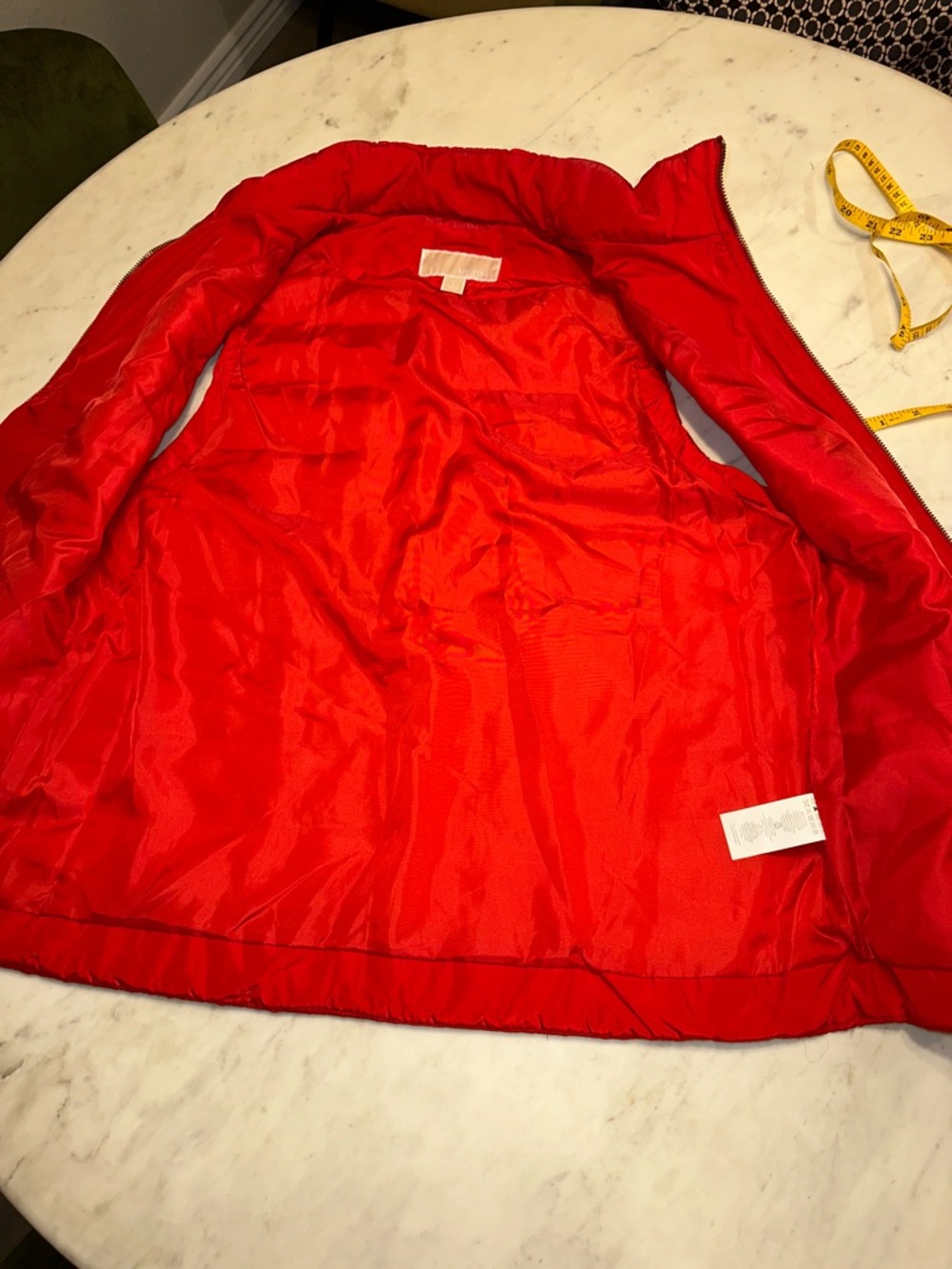 Michael Kors Red Quilted Puffer Vest - Women's Size Large - Picture 8 of 10